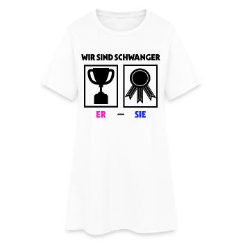 Familie Eltern Schwanger Schwangersch Statement - Frauen T-Shirt-Kleid - Weiß - Vorne