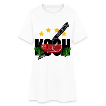 4 Sterne Koch Kochmesser Fleisch Petersilie - Frauen T-Shirt-Kleid - Weiß - Vorne