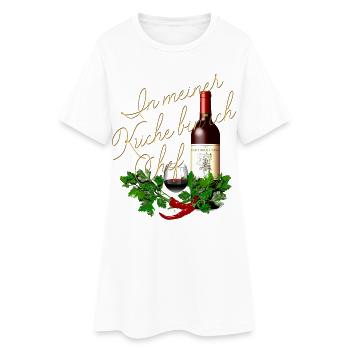 dans ma cuisine Je suis Chef Wine Glass Bottle - Robe T-shirt Femme - blanc - Devant