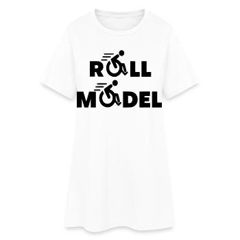 Jeder Rollstuhlfahrer ist ein Vorbild * - Frauen T-Shirt-Kleid - Weiß - Vorne