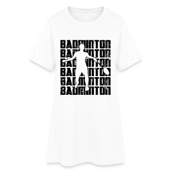 Drôle de joueur de badminton - Robe T-shirt Femme - blanc - Devant