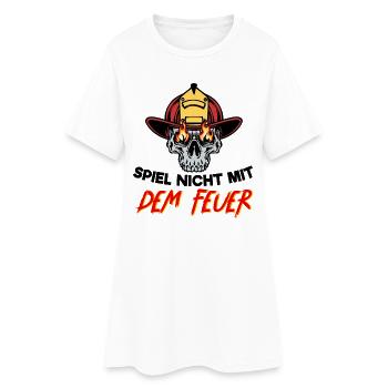 Feuerwehrhelm Statement Feuerwehr Brandschutz - Frauen T-Shirt-Kleid - Weiß - Vorne