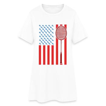 Drapeau de Badminton USA - Robe T-shirt Femme - blanc - Devant