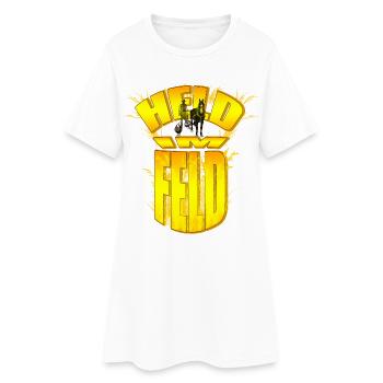 Held im Feld - Bauer Getreide Flug Pferd Ehrung - Frauen T-Shirt-Kleid - Weiß - Vorne