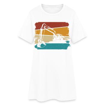 Excavatrice - Robe T-shirt Femme - blanc - Devant