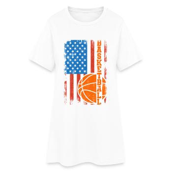 Basketball USA Flag - Women’s T-Shirt Dress - white - Front
