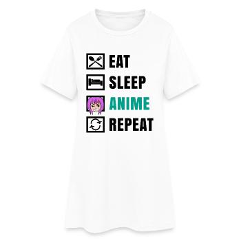 Asiatisch Japan Anemi Statement Manga Zeichentrick - Frauen T-Shirt-Kleid - Weiß - Vorne