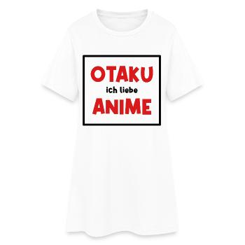 Asiatisch Anime Otaku Kanji Japan Statement - Frauen T-Shirt-Kleid - Weiß - Vorne