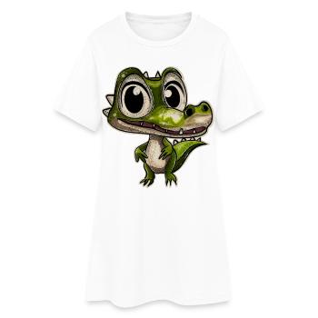 Alligator Crocodile - Women’s T-Shirt Dress - white - Front