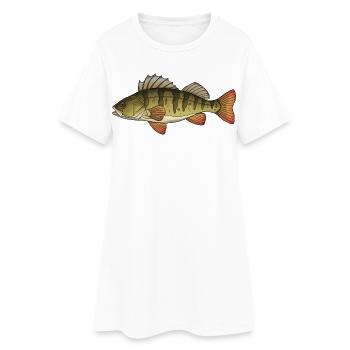 Perch Predator Fish Fishing Design - Women’s T-Shirt Dress - white - Front