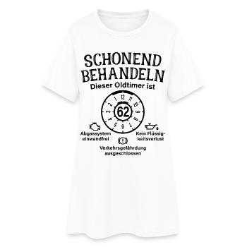 62. Geburtstag Schonend Behandeln Oldtimer Ist 62 - Frauen T-Shirt-Kleid - Weiß - Vorne