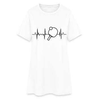 Tennis de table ligne coeur - Robe T-shirt Femme - blanc - Devant