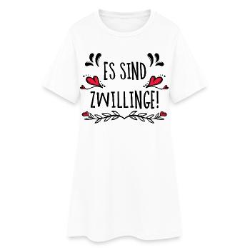 Baby Herz Schwanger Babybauch Schwangerschaft - Frauen T-Shirt-Kleid - Weiß - Vorne