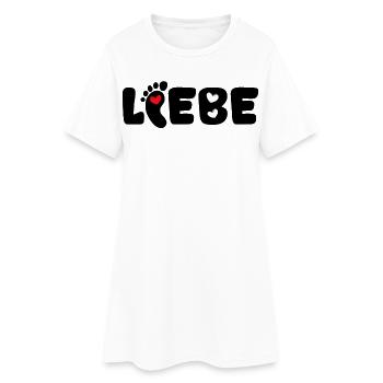 Cœur de mère disant Baby Feet Pregnant Baby Bump - Robe T-shirt Femme - blanc - Devant