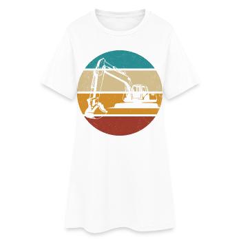 Excavatrice - Robe T-shirt Femme - blanc - Devant