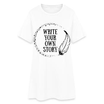 write your own story - Frauen T-Shirt-Kleid - Weiß - Vorne