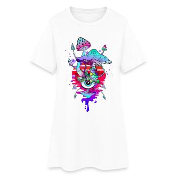 Champignons Magiques Champignons Psychédéliques - Robe T-shirt Femme - blanc - Devant