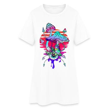 Psychedelische Zauberpilze Vaporwave - Frauen T-Shirt-Kleid - Weiß - Vorne