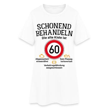 60. Geburtstag Schonend Behandeln Alte Kiste 60 - Frauen T-Shirt-Kleid - Weiß - Vorne