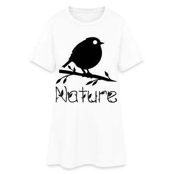 La nature se réveille (noir) - Robe T-shirt Femme - blanc - Devant