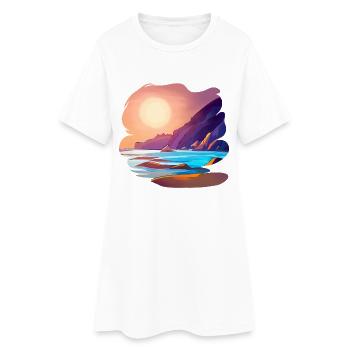 Vacances Sunrise Sea Island - Robe T-shirt Femme - blanc - Devant