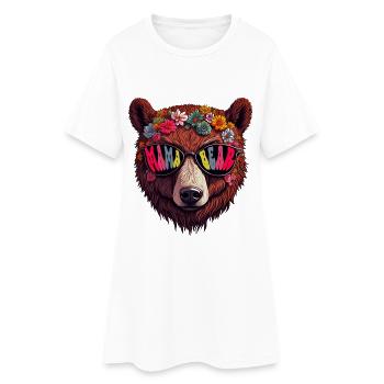 Mamabär Lunettes de soleil Groovie Fête des mères Fleurs - Robe T-shirt Femme - blanc - Devant