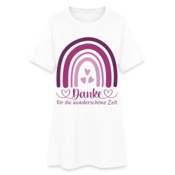 Danke für die wunderschöne Zeit - Frauen T-Shirt-Kleid - Weiß - Vorne