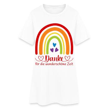 Danke für die wunderschöne Zeit Regenbogen Kita - Frauen T-Shirt-Kleid - Weiß - Vorne