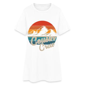 Cousin Crew Camping Plein air Coucher de soleil Camping d’été - Robe T-shirt Femme - blanc - Devant