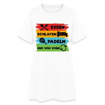 Sport Spieler Racket Padelspiel Padel Statement - Frauen T-Shirt-Kleid - Weiß - Vorne