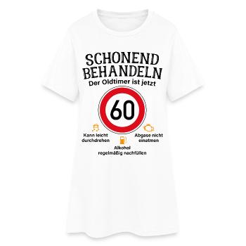 60. Geburtstag Schonend Behandeln Oldtimer Ist 60 - Frauen T-Shirt-Kleid - Weiß - Vorne