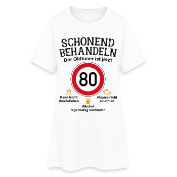 80. Geburtstag Schonend Behandeln Oldtimer Ist 80 - Frauen T-Shirt-Kleid - Weiß - Vorne