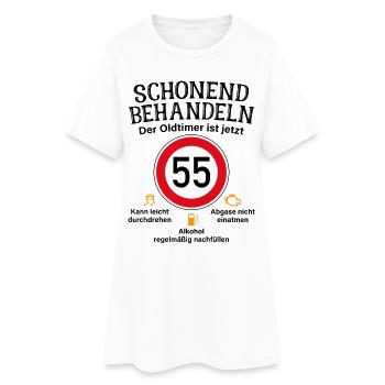 55. Geburtstag Schonend Behandeln Oldtimer Ist 55 - Frauen T-Shirt-Kleid - Weiß - Vorne