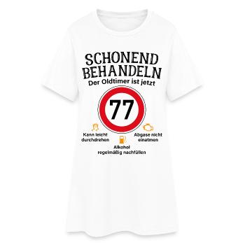 77. Geburtstag Schonend Behandeln Oldtimer Ist 77 - Frauen T-Shirt-Kleid - Weiß - Vorne