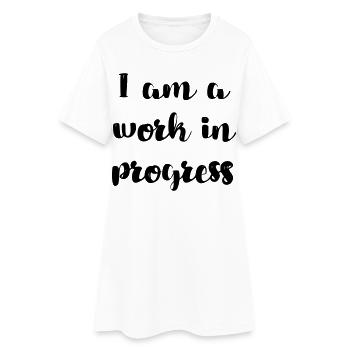 Je suis une copie de travail en cours # - Robe T-shirt Femme - blanc - Devant