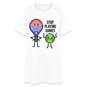 Padel Player Racket Statement Balls Padel Game - Women’s T-Shirt Dress - white - Front