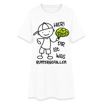 Hier Dir ist was runtergefallen - Gehirn - Frauen T-Shirt-Kleid - Weiß - Vorne