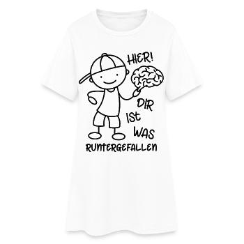 Strichmännchen Gehirn - Dir ist was runtergefallen - Frauen T-Shirt-Kleid - Weiß - Vorne