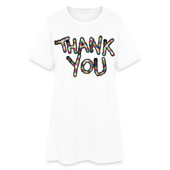 Merci couleurs néon Merci police - Robe T-shirt Femme - blanc - Devant