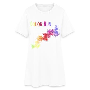Color Run. Course sportive colorée. - Robe T-shirt Femme - blanc - Devant