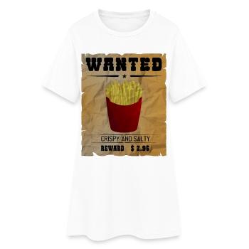 Pommes - french fries - Frauen T-Shirt-Kleid - Weiß - Vorne