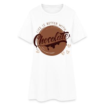 Life is better with chocolate - Chocolate Lover - Women’s T-Shirt Dress - white - Front