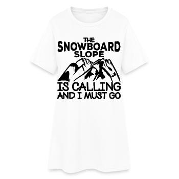 Slogan motivant le snowboard - Robe T-shirt Femme - blanc - Devant