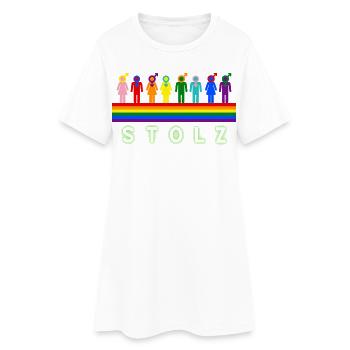 Stolz – Pride Regenbogen LGBTQ Design - Frauen T-Shirt-Kleid - Weiß - Vorne