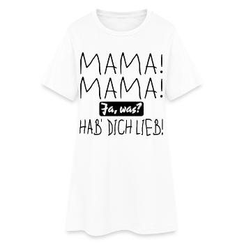 Muttertag - MAMA UND KLEINKIND SPRÜCHE LIEB HABEN - Frauen T-Shirt-Kleid - Weiß - Vorne
