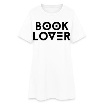 Amoureux du livre - Robe T-shirt Femme - blanc - Devant