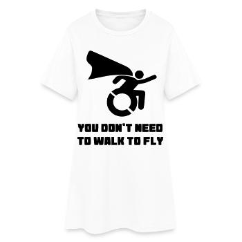 Sie müssen nicht laufen, um zu fliegen # - Frauen T-Shirt-Kleid - Weiß - Vorne