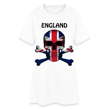 Crâne Jolly Roger Pirate Flag Angleterre R6Z - Robe T-shirt Femme - blanc - Devant