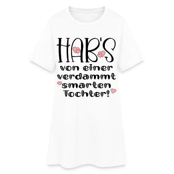 FRECHE FAMILIENSPRÜCHE GESCHENKE TOCHTER ELTERN - Frauen T-Shirt-Kleid - Weiß - Vorne
