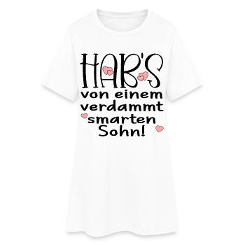 Familienspruch - Smarter Sohn ELTERN Geschenk - Frauen T-Shirt-Kleid - Weiß - Vorne